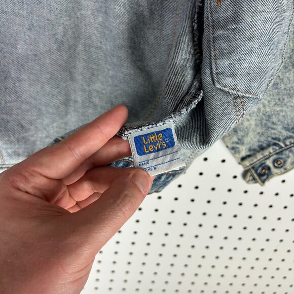 Levi's Denim Trucker Jean Jacket Youth Size 6 72225-0209 USA Little Orange Tab - Picture 5 of 8